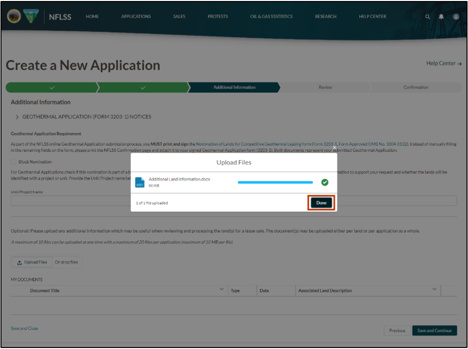 The image shows a user selecting the Done button.
