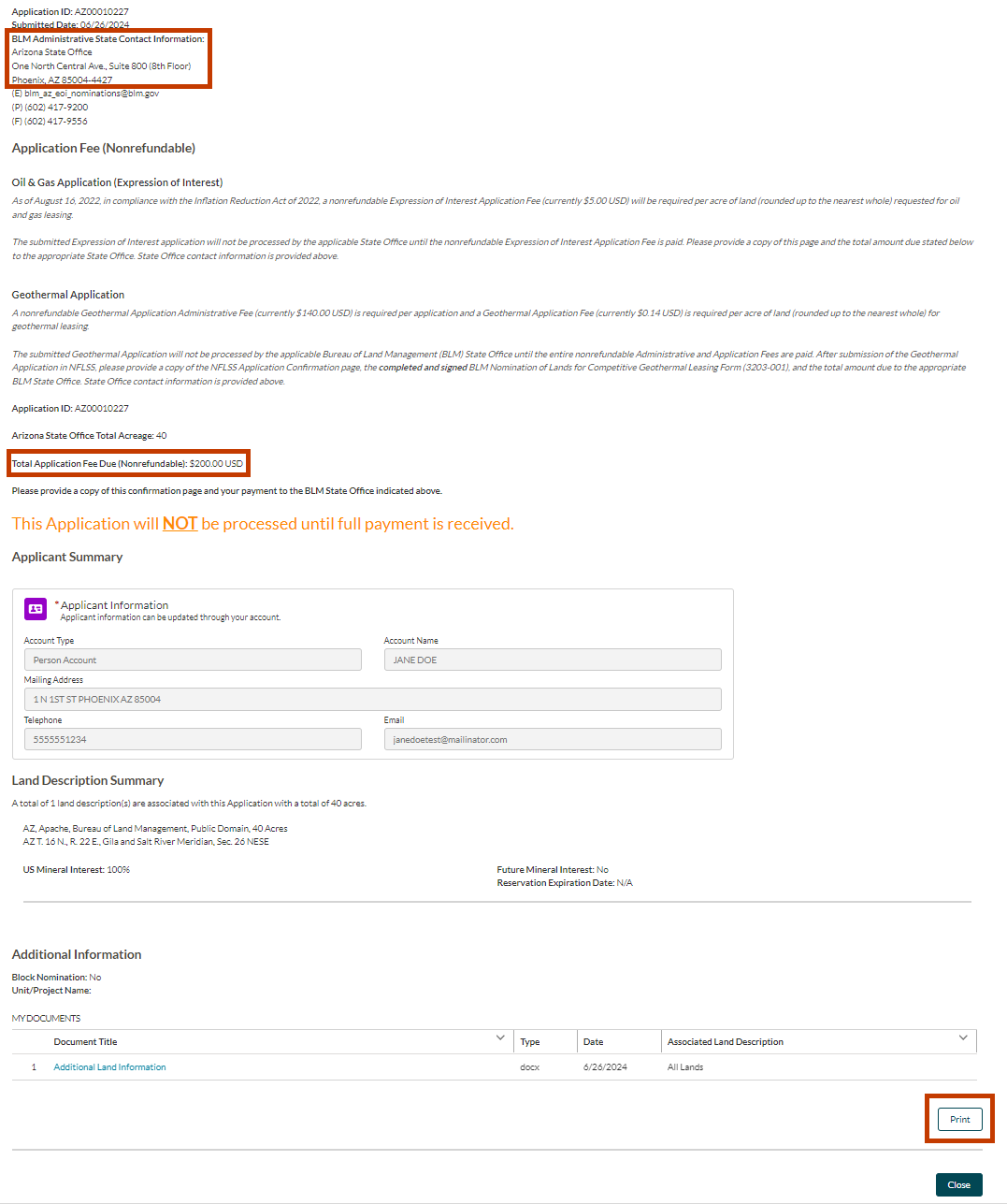 The image shows the user selecting the print button.